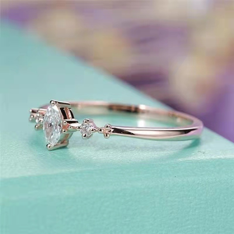 Alloy Material Simple Style Horse Eye Alloy Inlay Zircon Women's Rings