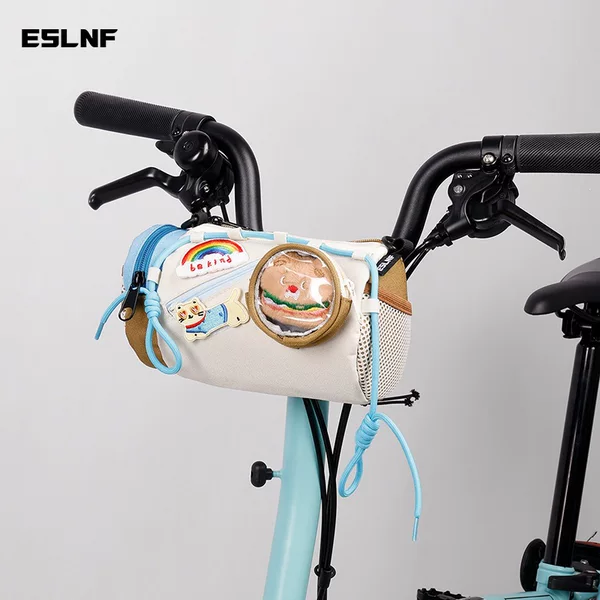 DIY Cartoon Bicycle Front Bag, Handlebar Bag, Mountain Road Bike Large-Capacity Storage Bag, Cycling Gear