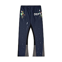 Orden exterior galería Departamento pintado a mano Splash-tinta costura cordón retro High Street casual sweatpants ligeramente estirar pantalones largos para hombres