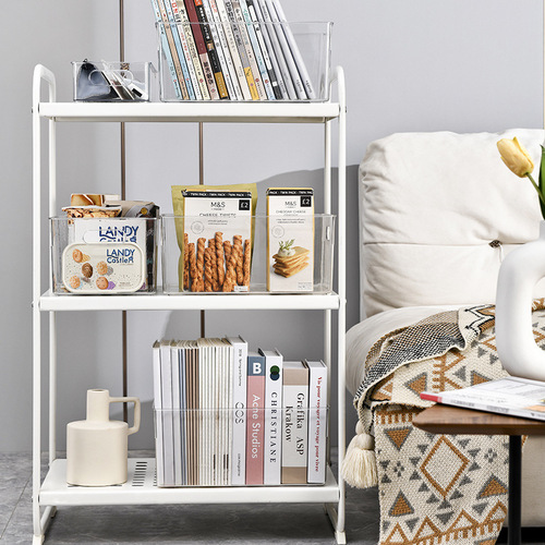 Plastic book storage box, home large size storage box, transparent storage basket, bookshelf, children's picture book box