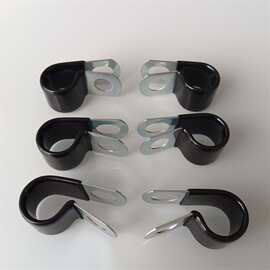 浸塑R型包胶不锈钢线夹P型全包胶镀锌油管卡304不锈钢线夹