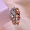 Fashionable zirconium, ring for St. Valentine's Day, European style, bright catchy style, Birthday gift