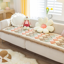 韩式ins风格纯棉全棉沙发垫四季通用实木防滑加厚椅客厅馒头垫子