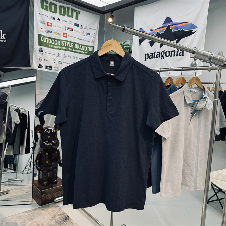 裊家款!棉感吸濕透氣冰感男士戶外休閒運動速干翻領T恤短袖POLO衫