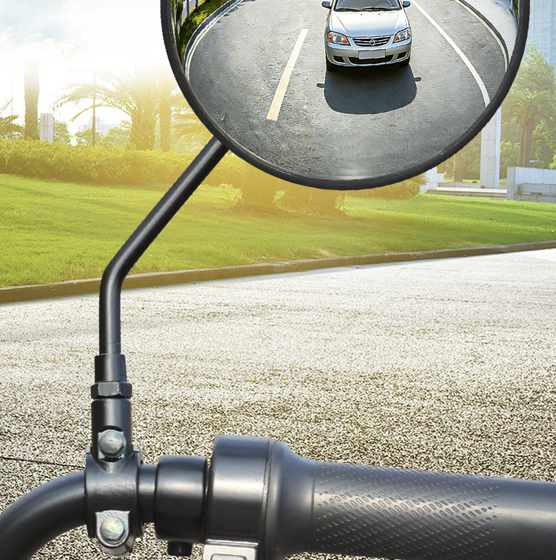 Electric Vehicle Motorcycle Fisheye Wide-Angle Rearview Mirror Convex Mirror Large Field of View High-Definition Rearview Mirror Universal Reflector