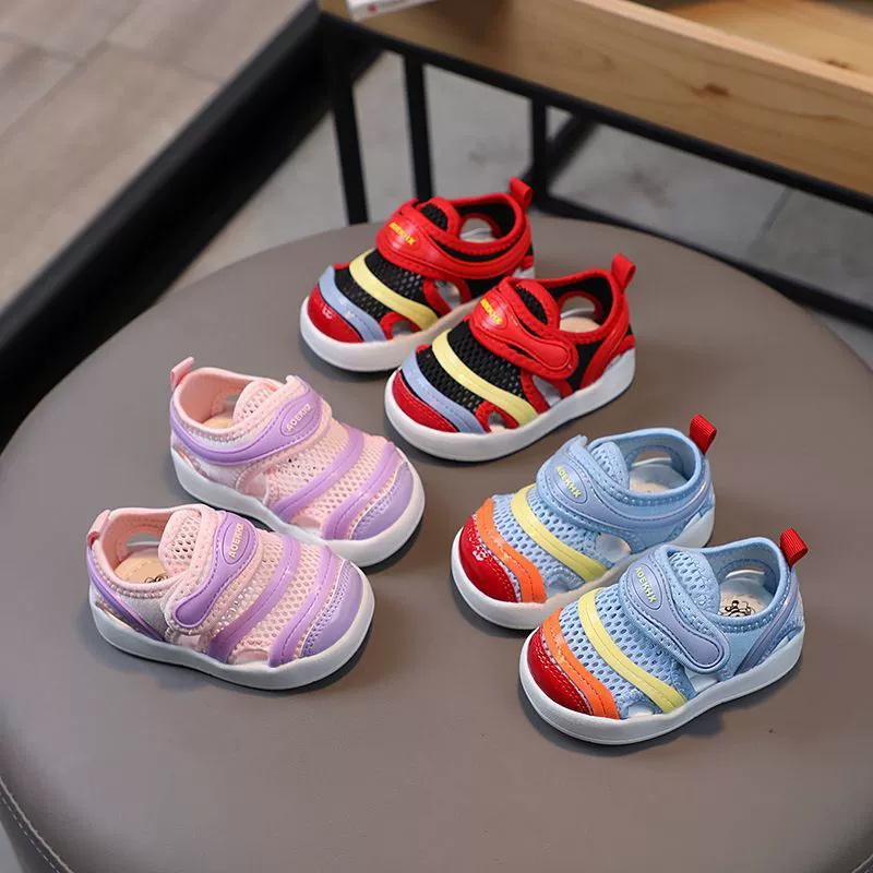 Летние спортивные босоножки для малышей 2025 года, ботинки-капитанки для девочек и мальчиков, дышащие, с мягкой подошвой, для младенцев и малышей