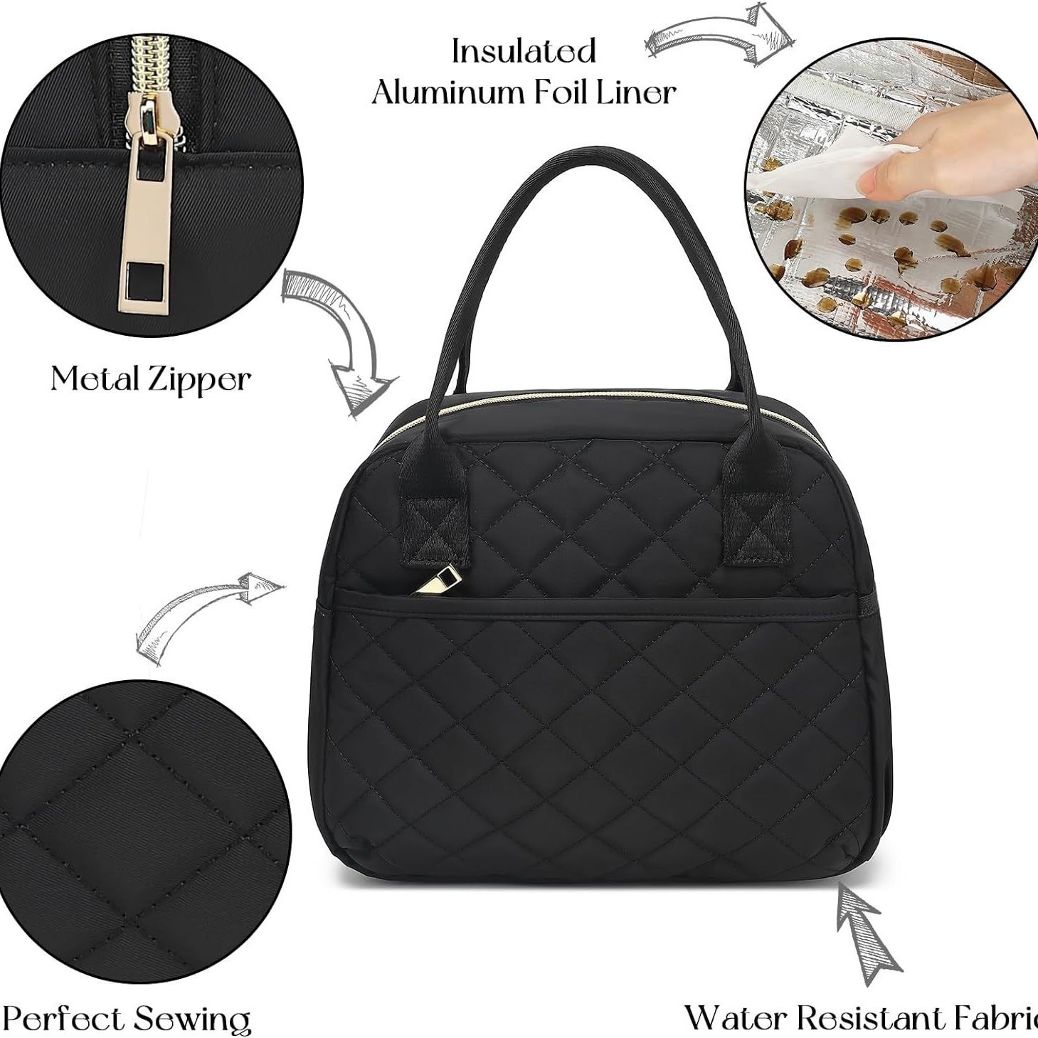 Caja de almuerzo de mujer bolsa de almuerzo aislante de calor caja de almuerzo a prueba de fugas bolsas de almuerzo escolares de trabajo picnic