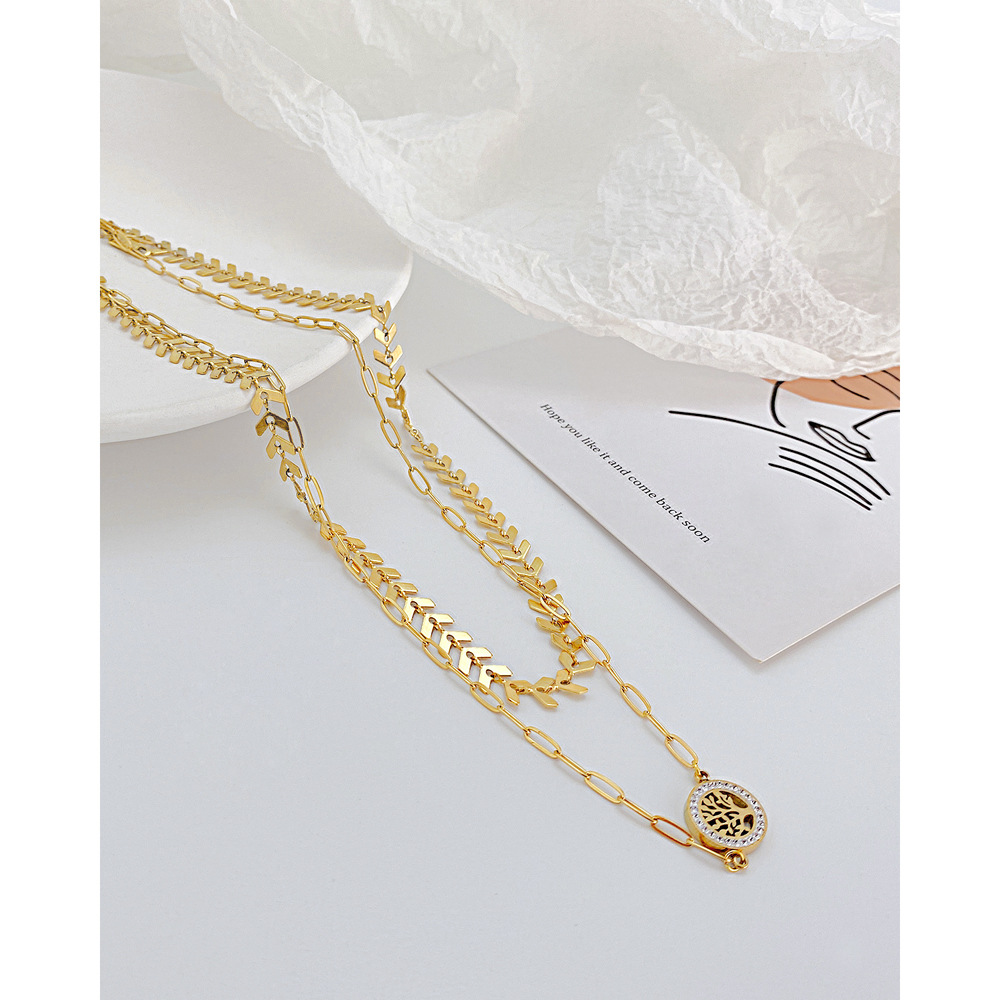 Geometric Pattern Niche Design Multi-layer Temperament Retro Tree Of Life New Necklace Female