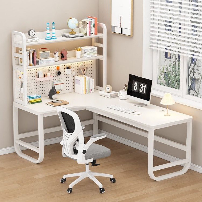 zsr corner desk bookshelf combination simple cream wind tunnel board desktop home computer desk students learn to write
