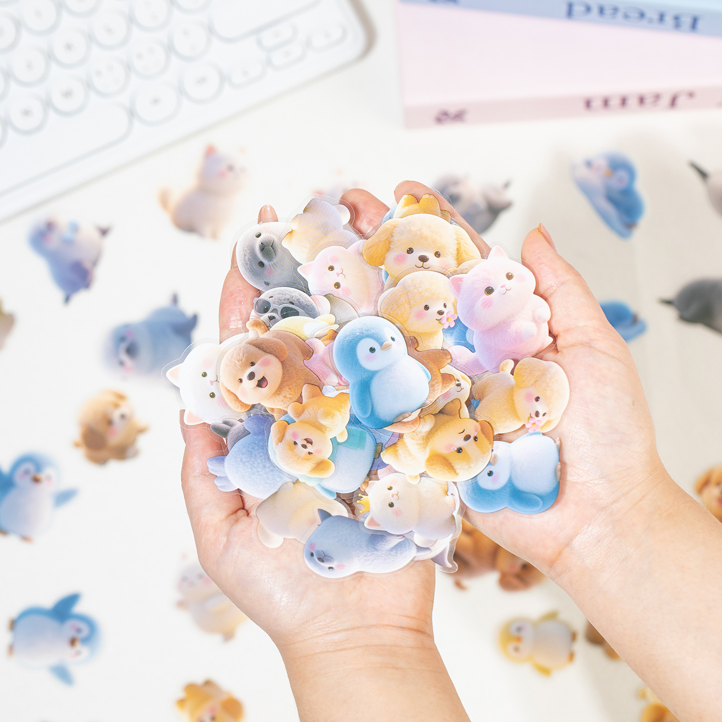 Idioma ocio animal troquelado pet pegatinas bolsa lindo cachorro paraíso dibujos animados lindo libro de mano material fondo decoración base