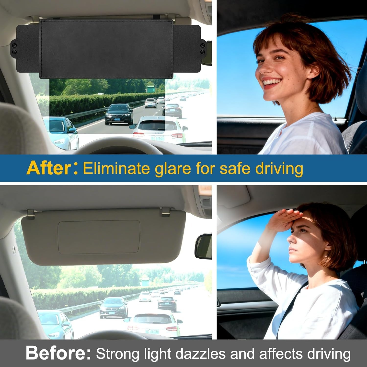 Cross-Border Hot-Selling Retractable Car Sunshade, Adjustable Sun Visor, Anti-Glare Sun Shield, Three-Sided Light-Blocking Sunshade