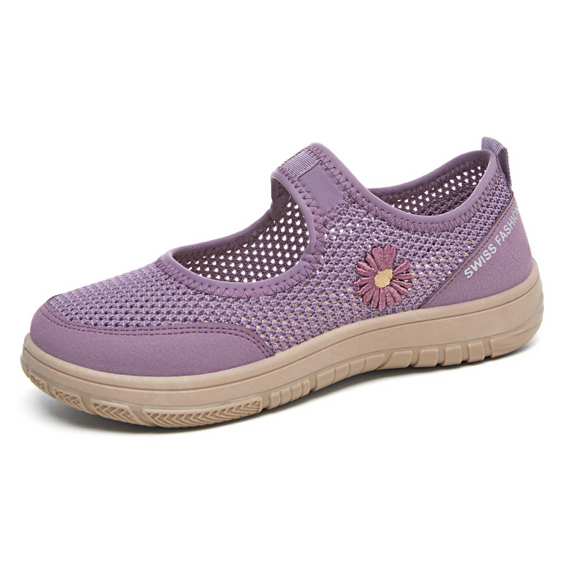 Zapatos de malla primavera y verano para mujer nuevos zapatos de un solo pedal moda moda zapatos de madre sandalias transfronterizas zapatos de mujer transpirables casuales