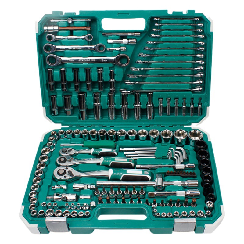 Juego completo de llaves de tubo, caja de herramientas extendida para reparación de automóviles, juego completo de 151 piezas de llaves combinadas 216