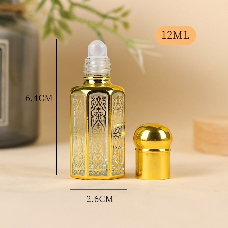 Z004-3ml6ml12ml エッセンシャルオイルローラーボールボトル ローラーボール空ボトル マッサージアプリケーションサンプルガラス 八角形|undefined