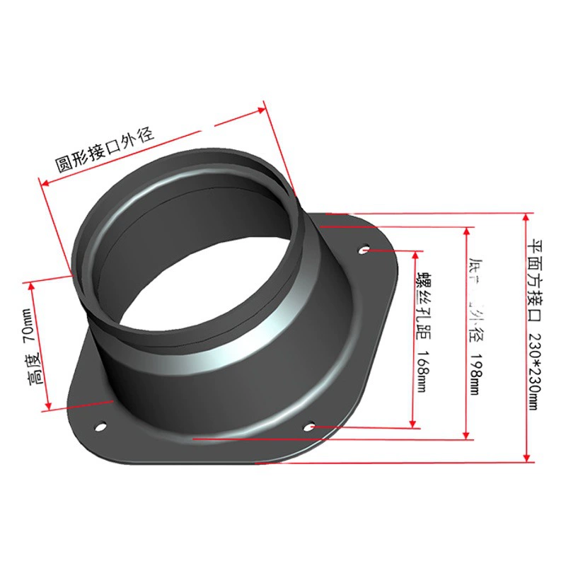 Tai Lian поставляет квадратный и круглый плоский фланец из АБС-пластика, односторонний фланцевый соединитель, круглый вентиляторный фланец Tianyuan Difang