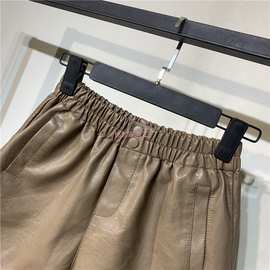 高腰皮短裤女秋冬外穿2025新款皮裤打底靴裤韩版宽松a字阔腿裤