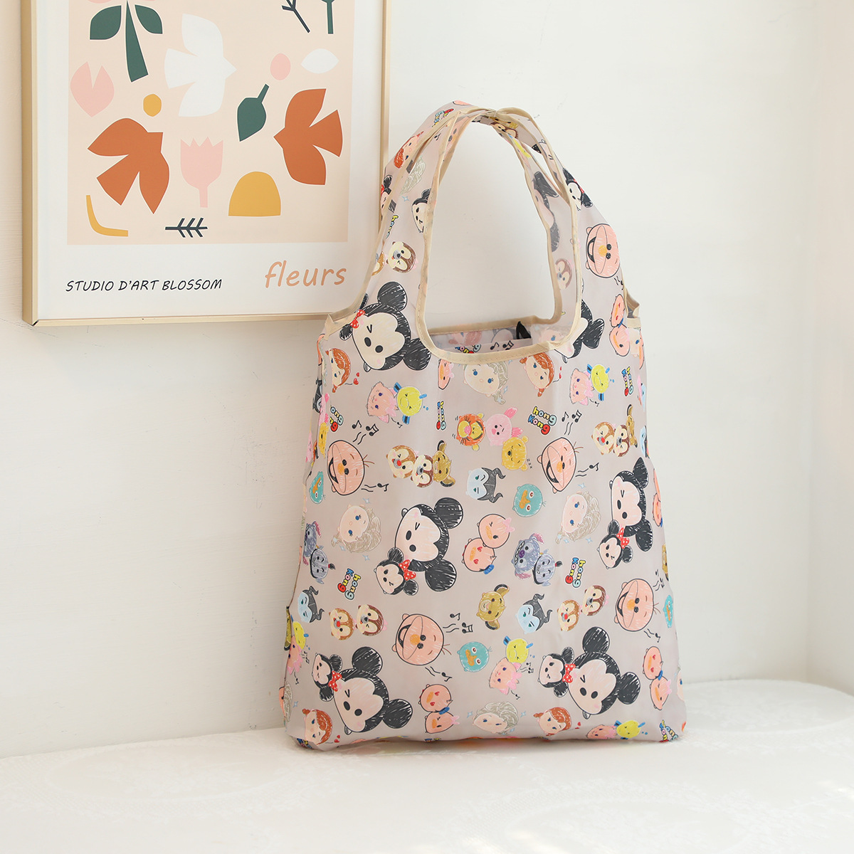 Dibujos animados lindo coolomi gran capacidad bolsa de protección del medio ambiente portátil plegable supermercado bolsa de compras bolsa de tela ligera bolsa de hombro