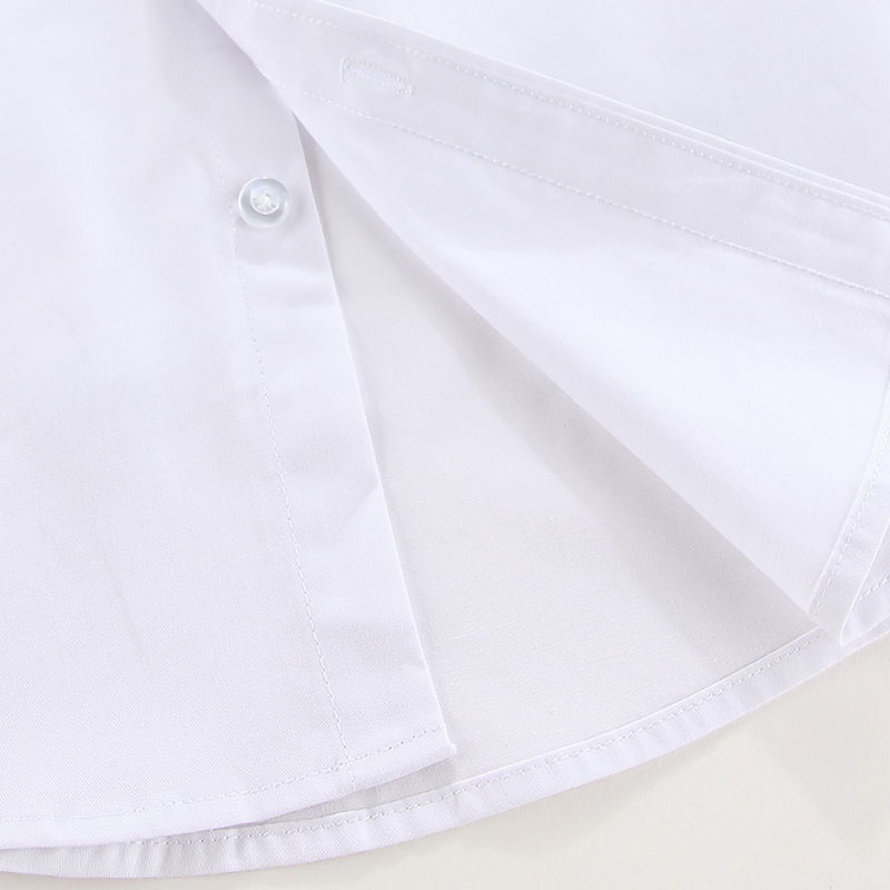 Weißes Hemd für Kinder, kurze Ärmel, Sommerstil, bügelfrei, für Aufführungsaktivitäten, Grundschuluniformen_voghion.com