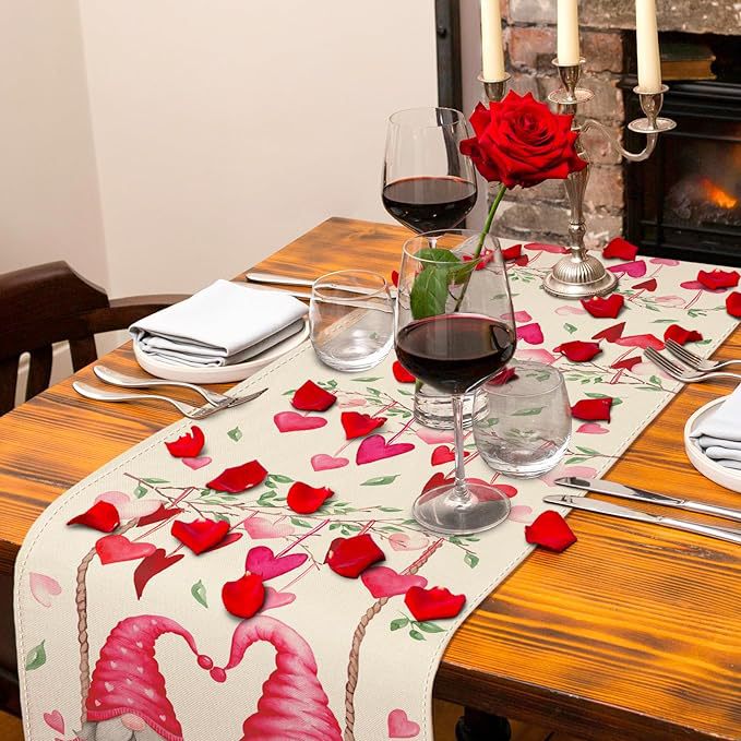 Transfronteriza Amazon Venta caliente cartas Día de San Valentín decoración del hogar camino de la Mesa mantel restaurante decoración de lino impreso mantel