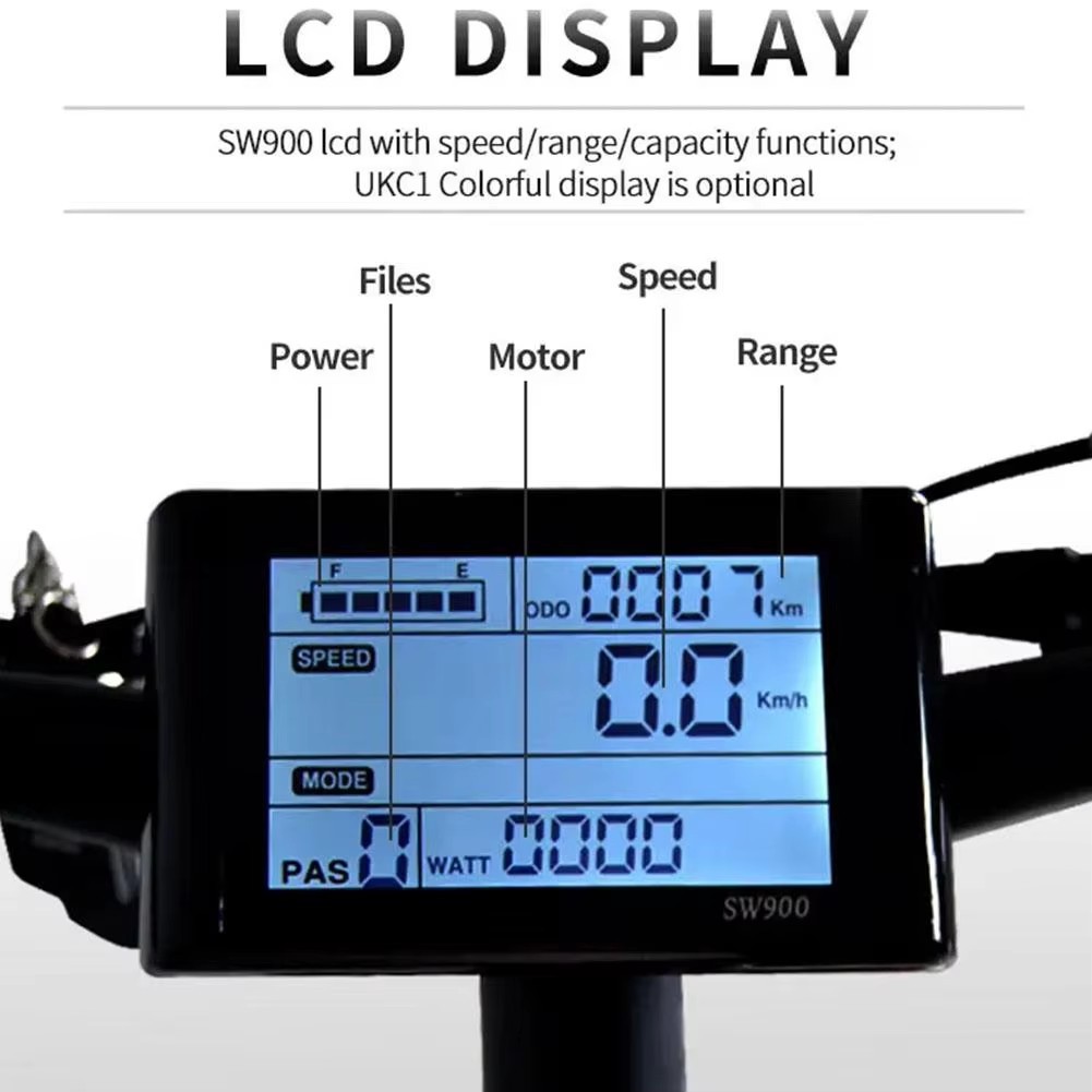 Electric bicycle modification accessories LCD-SW900 LCD meter data display 24-72V SM connector