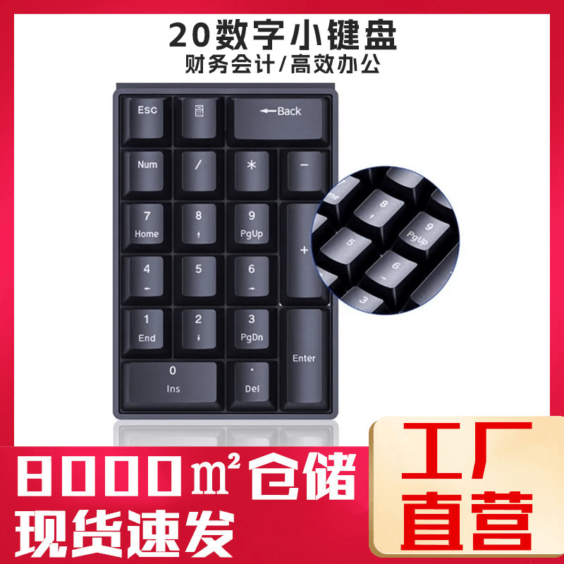 20-Key Mechanical Keyboard Pad Small Numeric Laptop External Mixed-Light Mechanical Switch Blue Switch Mechanical Feel