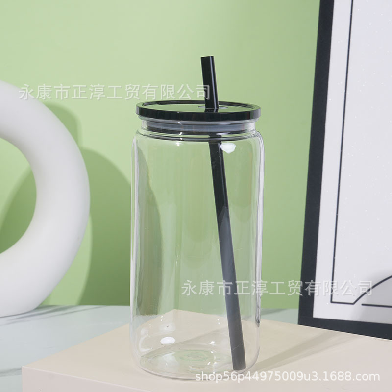 Vaso Mason de Plástico 16oz de Plástico PC, Ecológico, Monocapa, para Oficina y Hogar