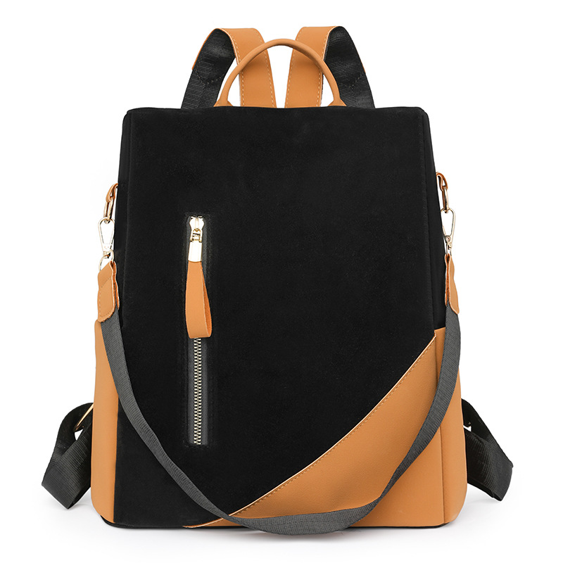 Mochila antirrobo para mujer de nuevo estilo 2024 color de contraste simple mochila multiusos de ocio de cercanías mochila de gran capacidad al por mayor