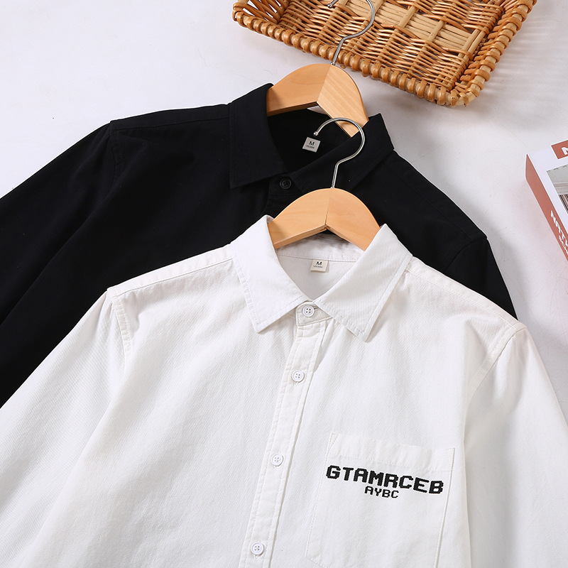 Camicia giapponese uomo maniche lunghe stile workwear casual loose_voghion.com
