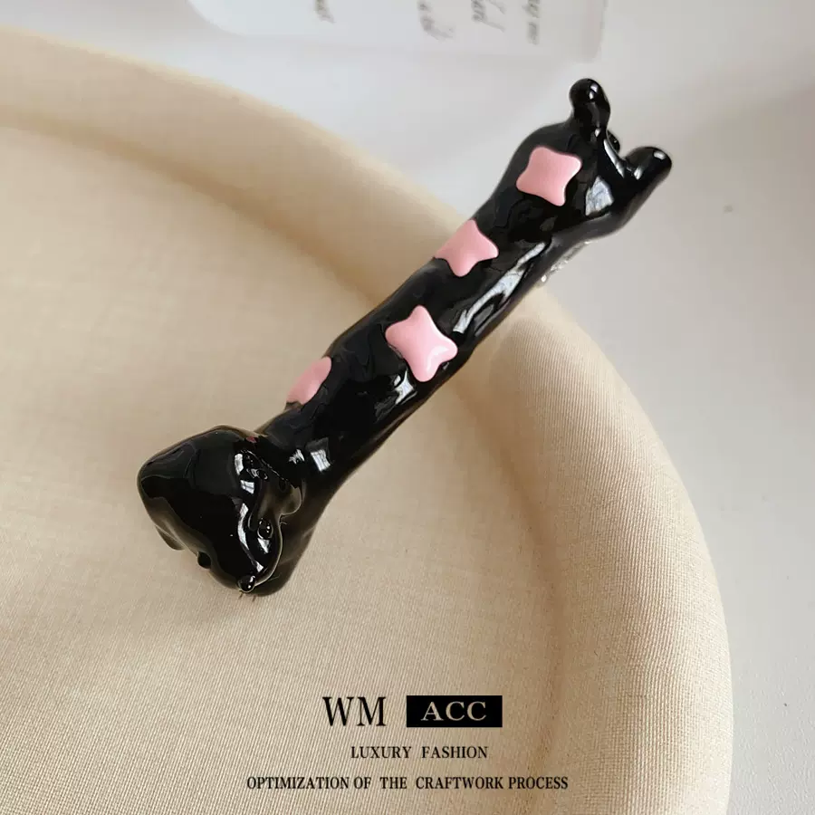 树脂小狗镶钻方形夹子发夹高级感精致轻奢鸭嘴夹可爱百搭发饰头饰