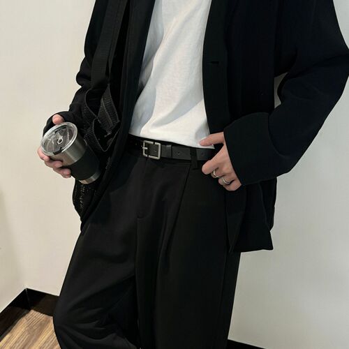 Suit trousers belt trendy ins Korean version men's and women's thin belt personalized pin buckle handsome trendy young people student trousers belt