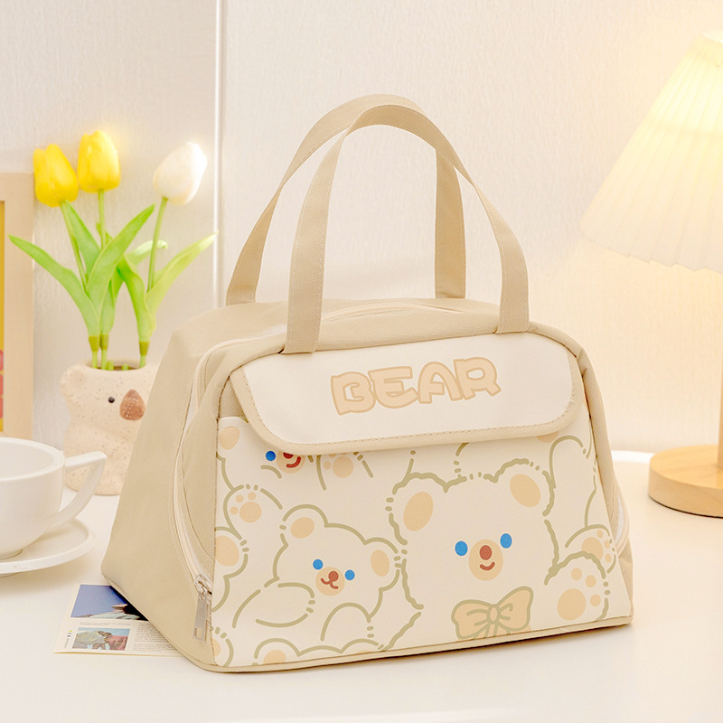 Large Capacity Cute Portable Lunch Bag Office worker Thickened Waterproof Lunch Box Bag Primary School Children's Insulated Lunch Bag