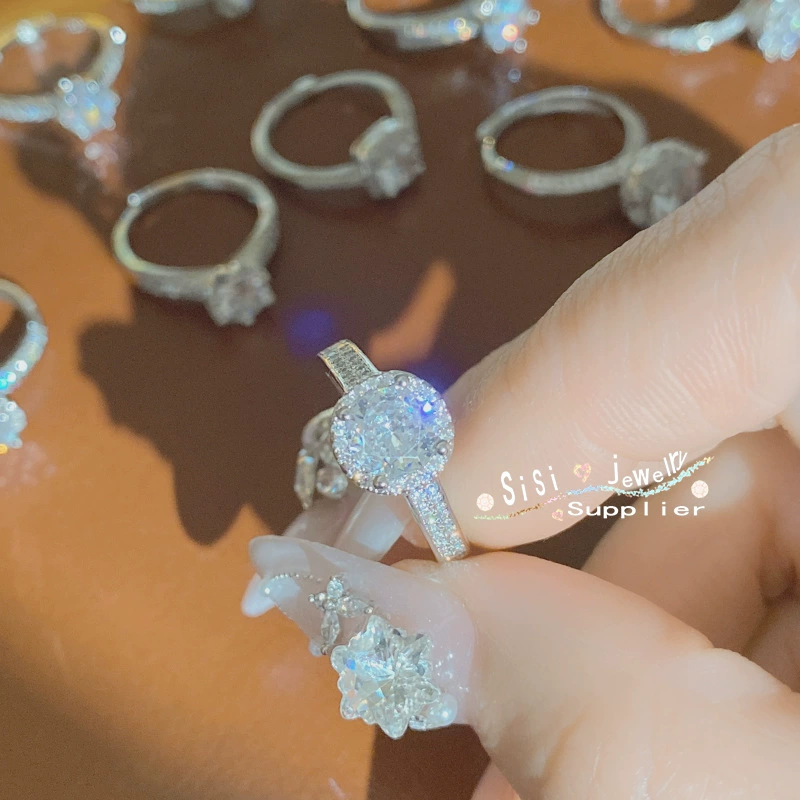 SISI Chan Ruo Xinghe 1.0CT Жемчужина Девушка Свадебное агентство серия Золочение Яркий Огонь Лотерея 3A Живая Ротальная Окружность