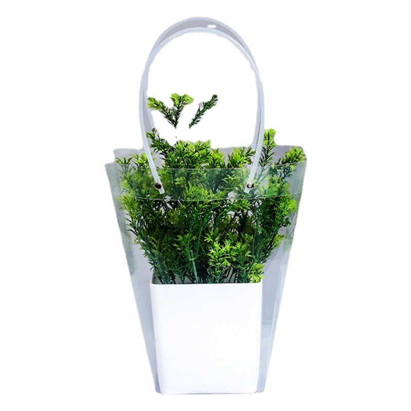 Directo de fábrica transparente flor bolso trapezoidal ramo bolso de mano Día DE LA Madre bolsa de regalo de mano