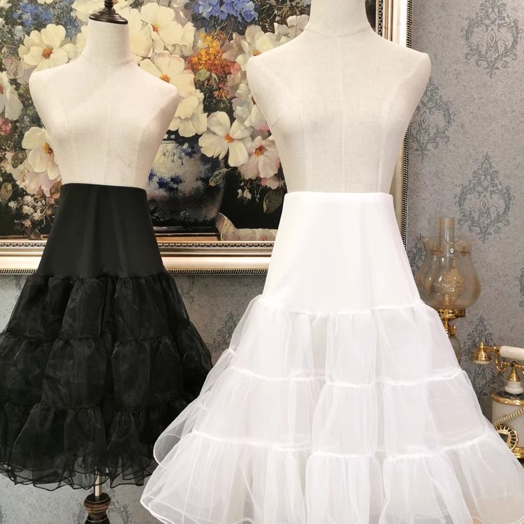 lolita洛丽塔裙撑60cm可调节中长款无骨水晶纱半身裙内搭蓬蓬衬裙