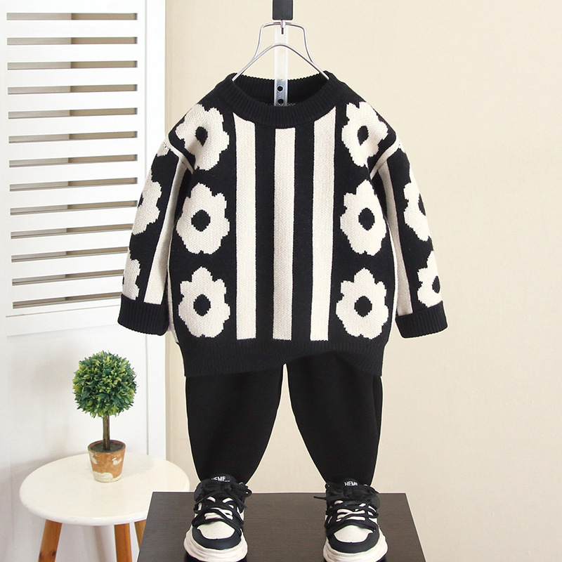 6680 suéter para niños otoño e invierno camisa de fondo para niños 2025 nueva ropa para niños ropa de invierno para niños suéter de punto coreano