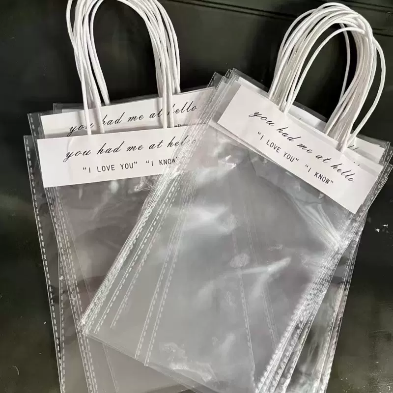 ถุงพลาสติกใสมีหูหิ้ว ถุงของขวัญ ถุงใส่ของขวัญ