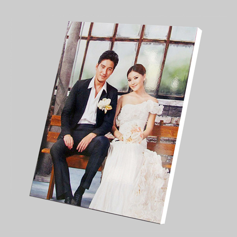 Exhibition Hall Crystal Plate Painting 7inch 10inch Lamina Crystal Table Simple Baby's Breath Photo Frame Can Be Customized in Any Size