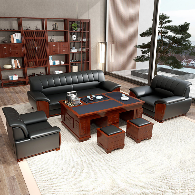 CEO to work in an office sofa Simplicity modern Chinese style Office VIP Front business affairs The reception tea table combination suit