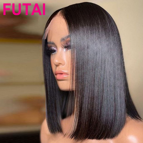 Double Drawn Human Hair Bone Straight Cross-Border Supplier Factory BOB Wig