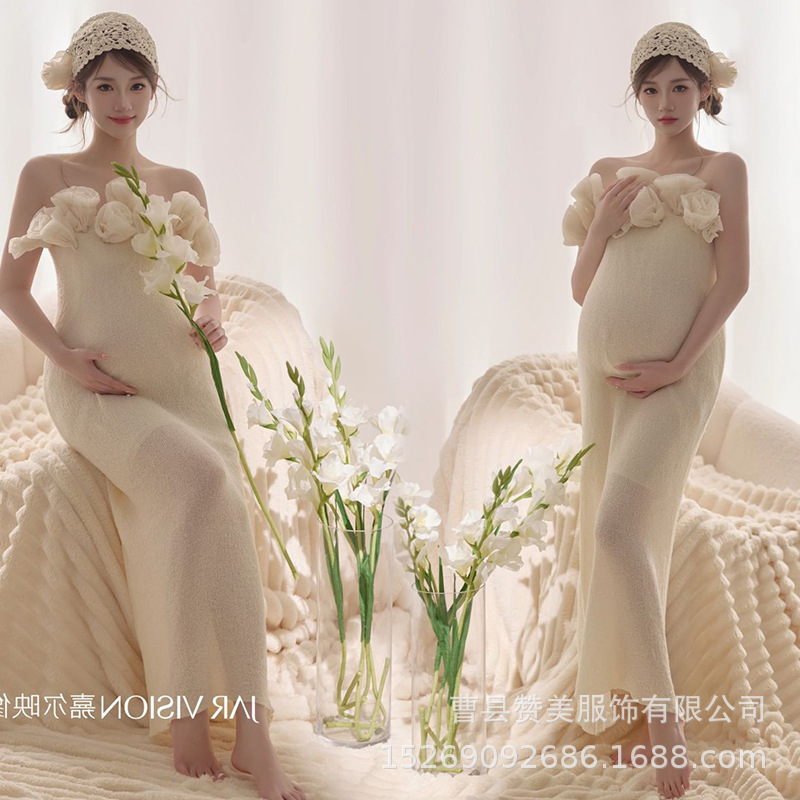 影楼の新型の早春の小清新な妊婦は服を撮影します。