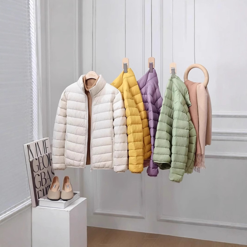 Export to Europe 90 velvet ladies standing collar light down jacket women's light thin down jacket a consignment