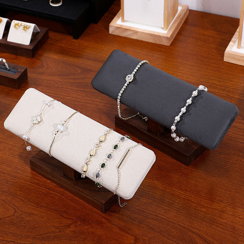 High-End Walnut Color Bracelet Watch Bracelet Display Storage Shelf Stall Counter Jewelry Rack Solid Wood Display Rack