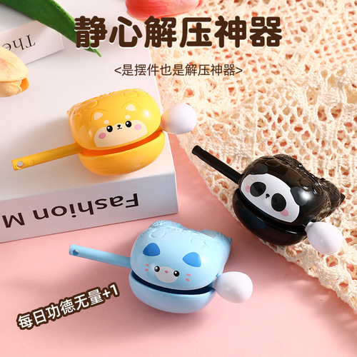 Internet celebrity creative merit small wooden fish meditation ornaments decompression toy keychain healing Buddhist small gifts wholesale