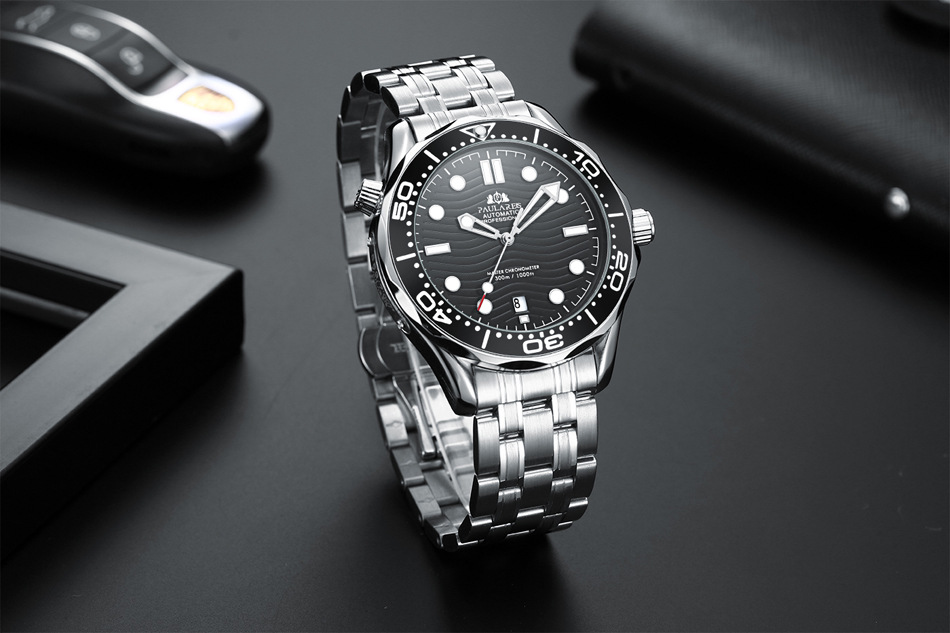 Men's Automatic Watch Gold Steel Mechanical Luminous Men's Watch_voghion.com