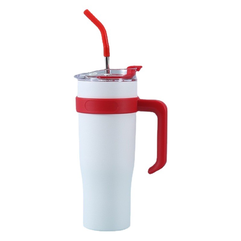 Transfronterizo nuevo Big Mac 40oz304 taza de acero inoxidable taza de aislamiento de gran capacidad mango de paja taza de hielo