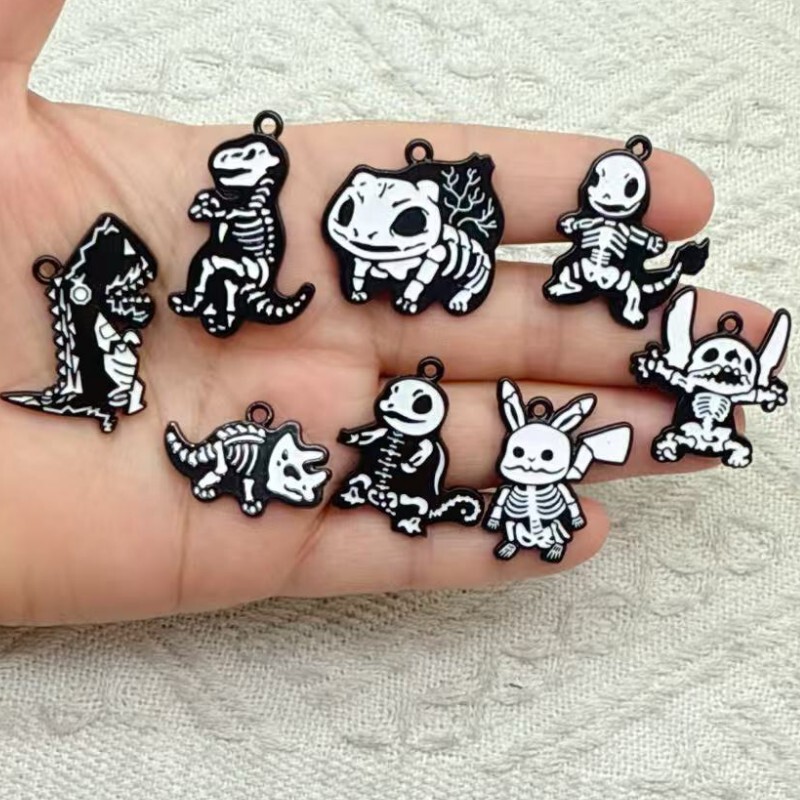 Super Cute Fossil Dinosaur Elf K-Style DIY Alloy Oil Drop Pendant Key Pendant Jewelry Accessories