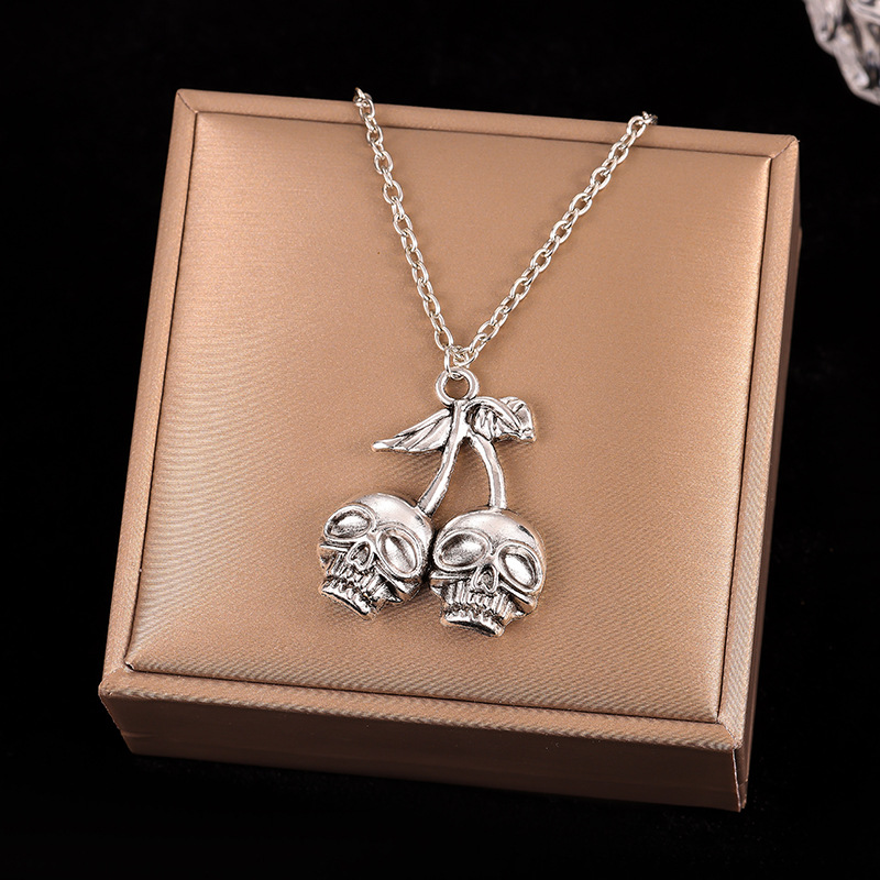 Hip-Hop Cherry Skull Alloy Plating Unisex Pendant Necklace display picture 2