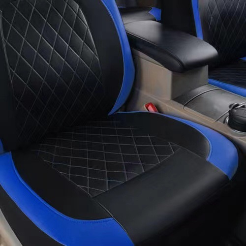 Cubierta de asiento de coche de comercio exterior transfronterizo de una sola línea de diamante de tela escocesa de cuero acolchado de cuero de PVC de cuero de la PU cubierta de asiento universal del coche