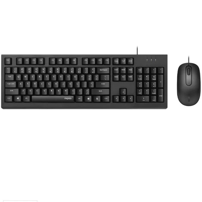 Проводной игровой офисный набор клавиатур Rapoo X120PRO черный/белый
