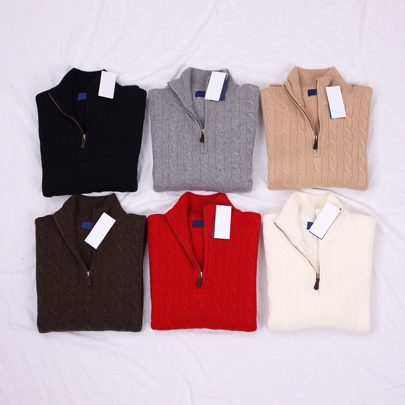 Rl Laff [Wool Cable Half-Zip] Pony Embroidery Old Money Style Scanable Ceiling Level/Free Shipping with Sf Express